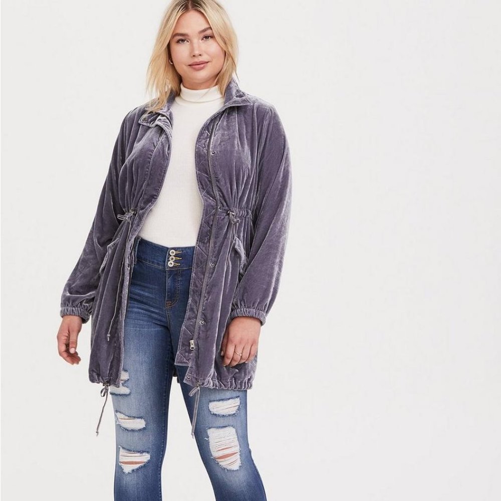 NWT Torrid Velvet Anorak Jacket 1x